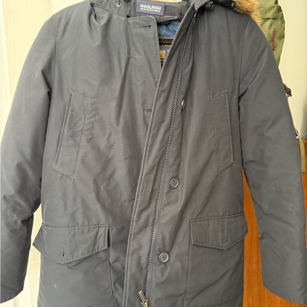 Woolrich Women's Navy Puffer Parka Coat